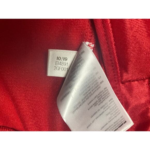 Adidas Womens Small Zip Front Track Coat Jacket Running Red with Stripes Pocket - Picture 11 of 11